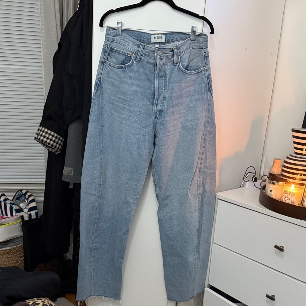 Agolde Light Blue Barrel Leg Jeans